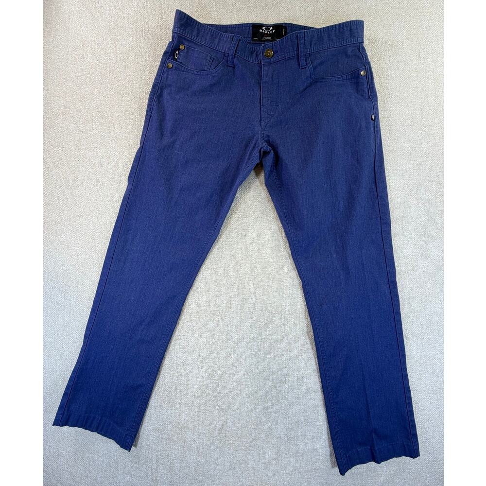 Oakley Men's Blue 36x32 Slim Fit 5 Pocket Straight Leg Pants Golf Casual Stretch